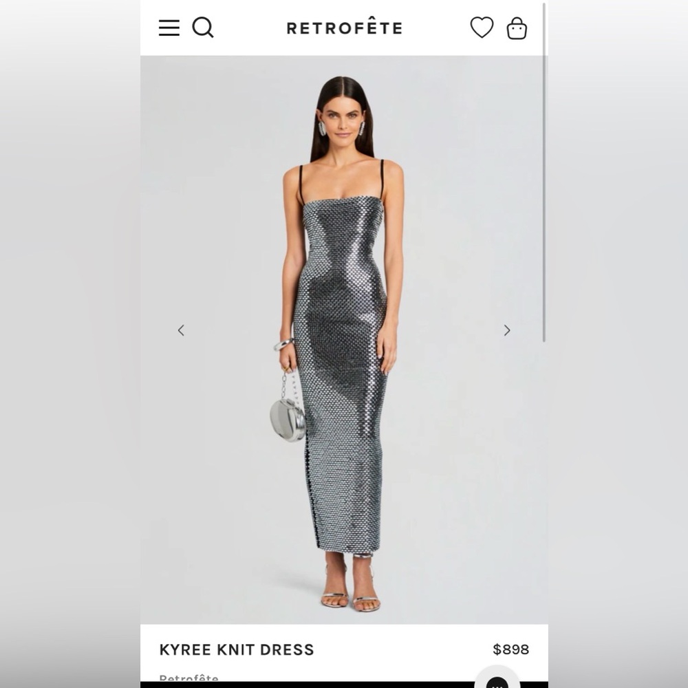 Retrofête Silver Kyree Knit Maxi Dress